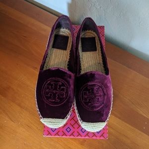 Tory Burch Velvet Platform Espadrilles size 7